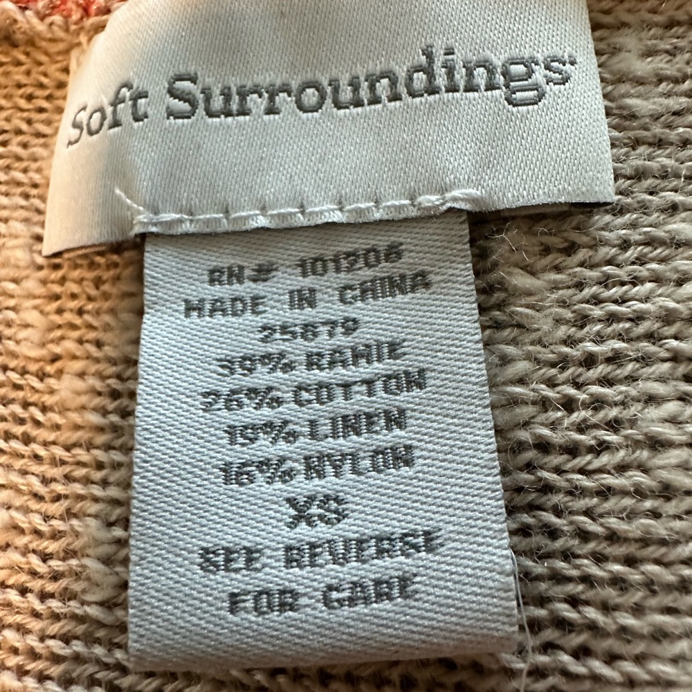 Soft Surroundings Linen Blend Open Knit Sweater XS - Picture 6 of 6